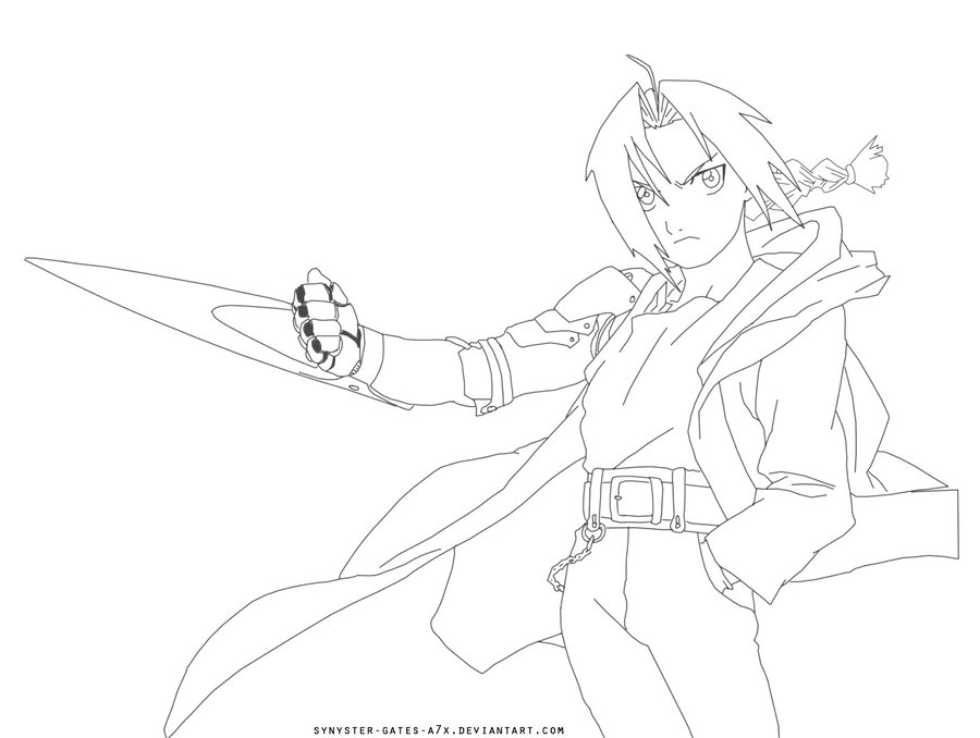 900x678 Edward Elric Lineart By Synyster Gates A7x On Lineart