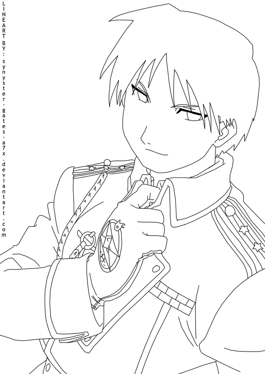 900x1270 Roy Mustang Lineart By Synyster Gates A7x On Lineart