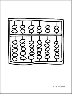304x392 Clip Art Abacus 1 (Coloring Page) I Abcteach