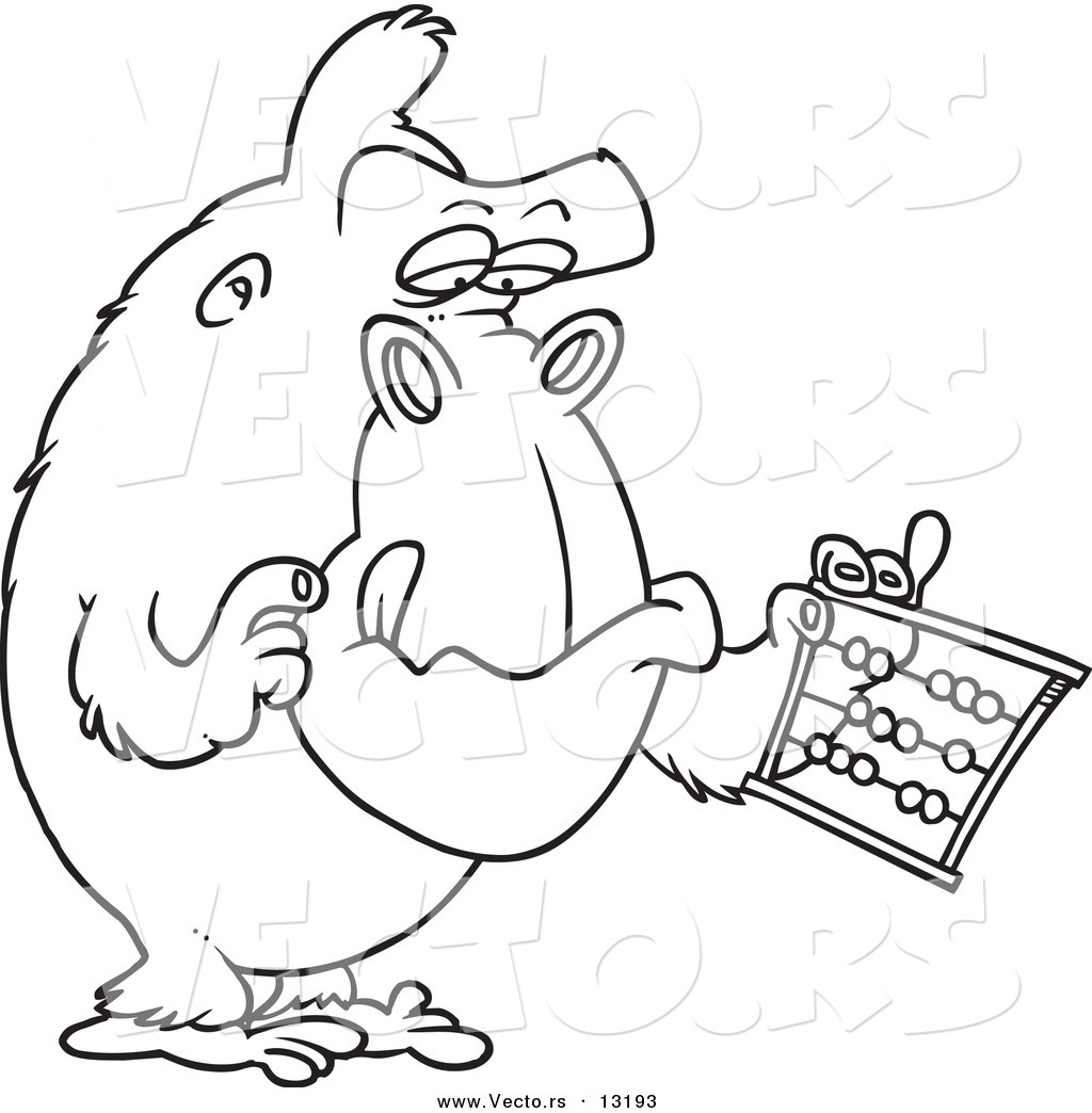 1024x1044 Vector Of A Cartoon Gorilla Using An Abacus