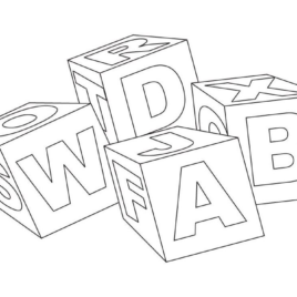 268x268 Alphabet Blocks Coloring Pages