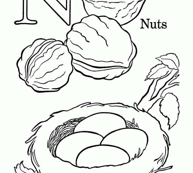 670x600 N Coloring Sheet Alphabet Coloring Pages Letter N Free Printable