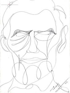 227x300 Abstract Portrait Drawing, Abraham Lincoln