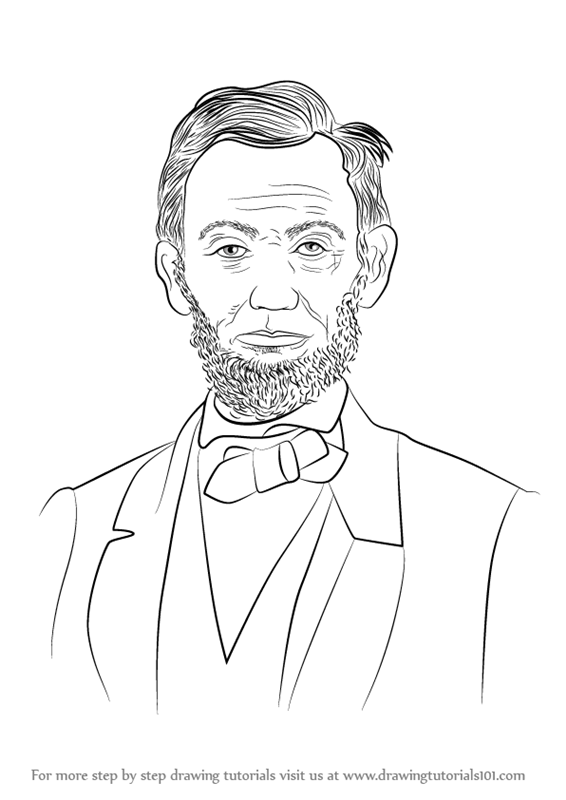 566x800 Learn How To Draw Abraham Lincoln (Politicians) Step By Step