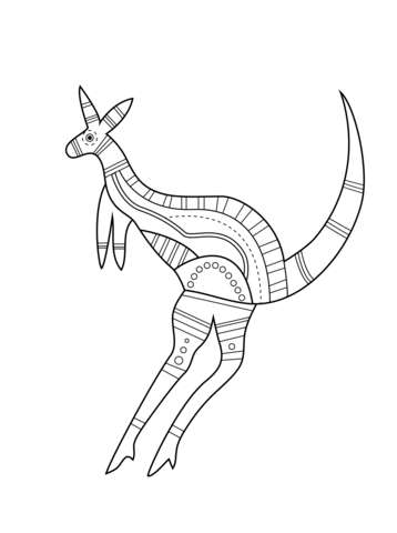 358x480 Aboriginal Kangaroo Coloring Page Free Printable Coloring Pages
