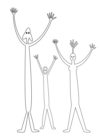 358x480 Aboriginal Painting Of Family Coloring Page Free Printable