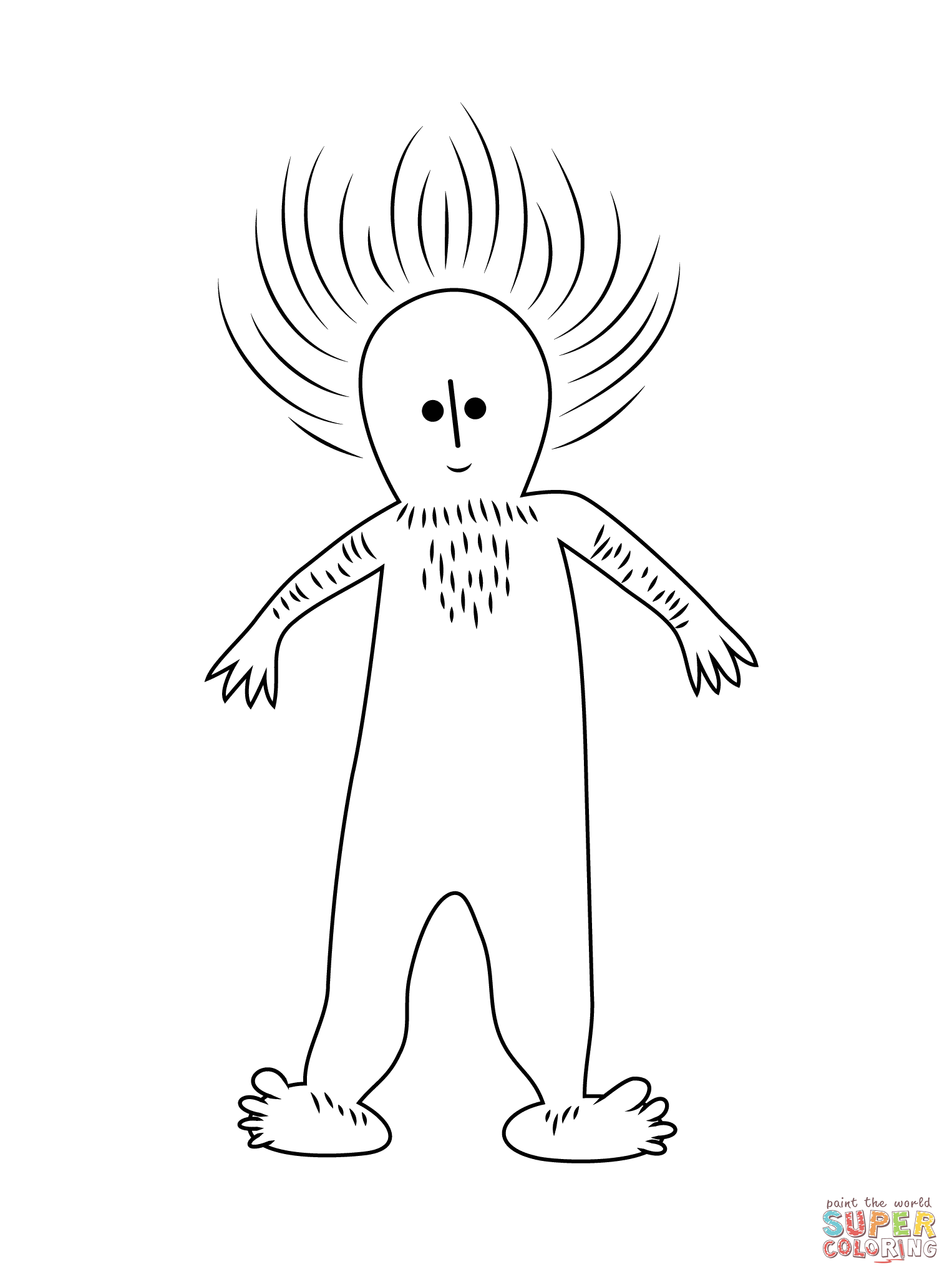 1526x2046 Funny Boy From Aboriginal Rock Painting Coloring Page Free
