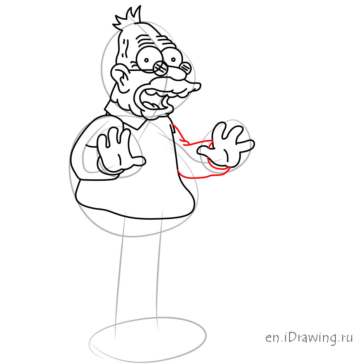 1200x1200 How To Draw Grandpa Abraham Abe Simpson