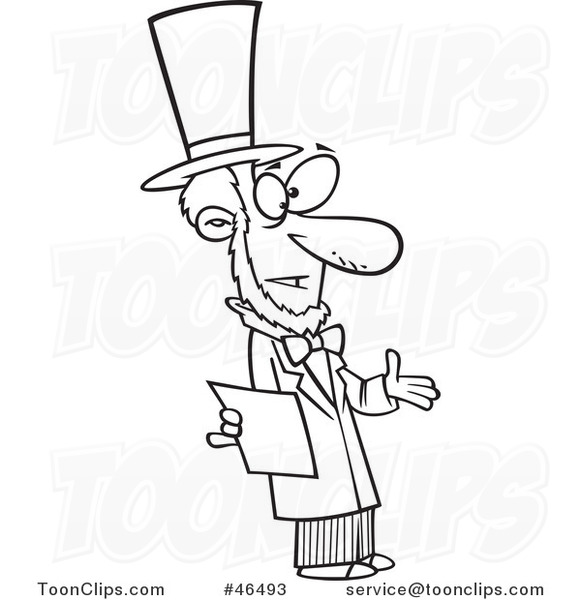 581x600 Cartoon Black And White Abraham Lincoln Giving A Speech