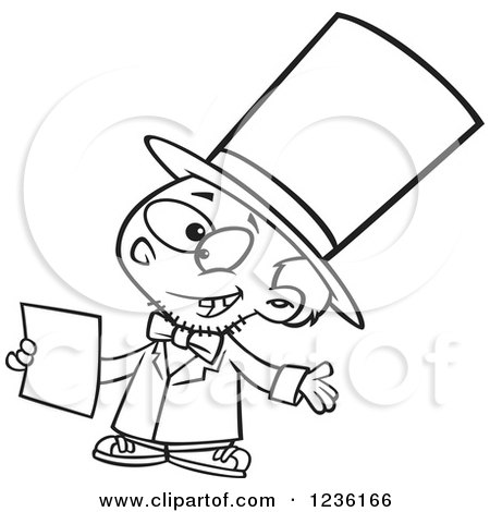 450x470 Clipart Of Black And White Abraham Lincoln Giving A Speech