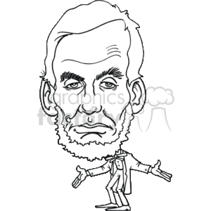 300x300 Royalty Free Black And White Abraham Lincoln 157919 Vector Clip