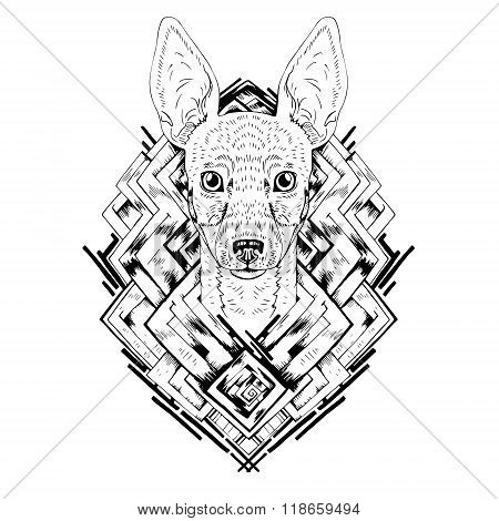 450x470 Black White Animal Dog Head, Vector Amp Photo Bigstock