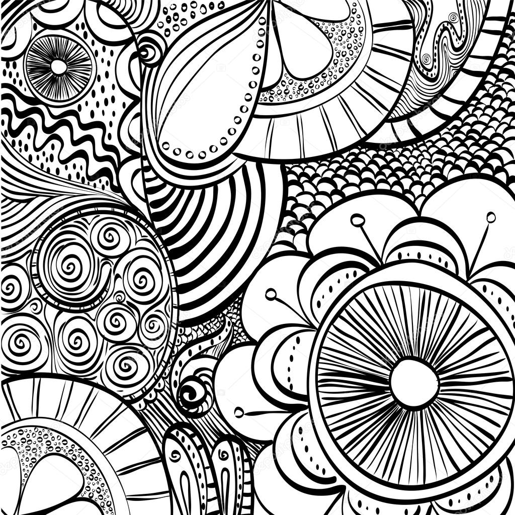 1024x1024 Black And White Draw Design, Abstract Vector Stock Vector Djv