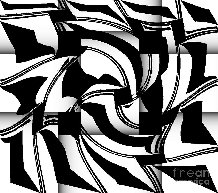 900x797 Geometric Art Black White Abstract No.173. Digital Art By Drinka