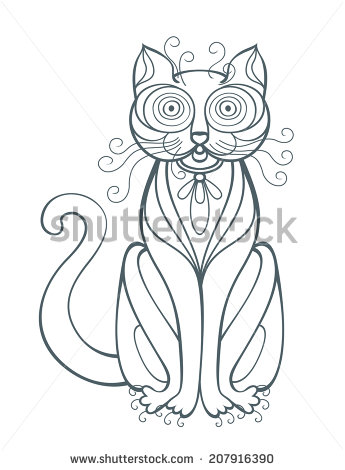 Abstract Cat Drawing at GetDrawings | Free download