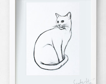 340x270 Original Art Charcoal Sketch Etsy