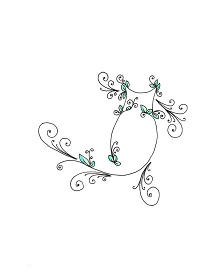 440x550 Abstract Cat Drawing