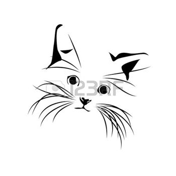 350x350 Silhouette Chat Vector Abstract Dessin De Chat