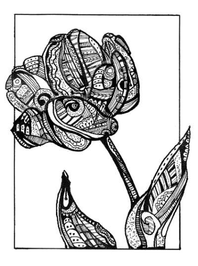 400x536 Abstract Flower Drawing Home Interiors Designs Flowers