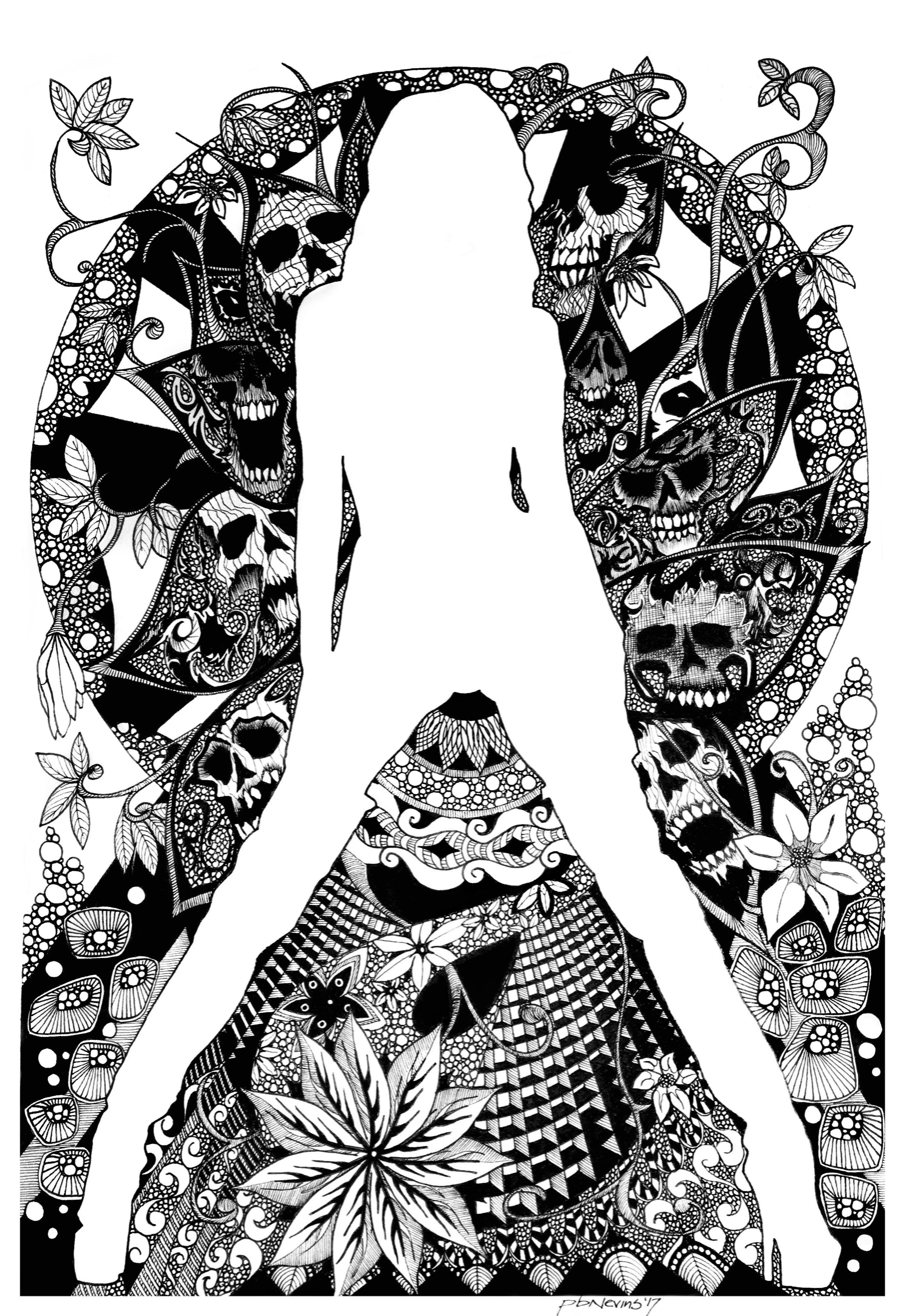 5544x8064 The Trap Pen And Ink Drawing On 8x10 Paper.