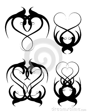 348x450 Abstract Vector Drawings Of Tattoo Heart Designs Diyartsy
