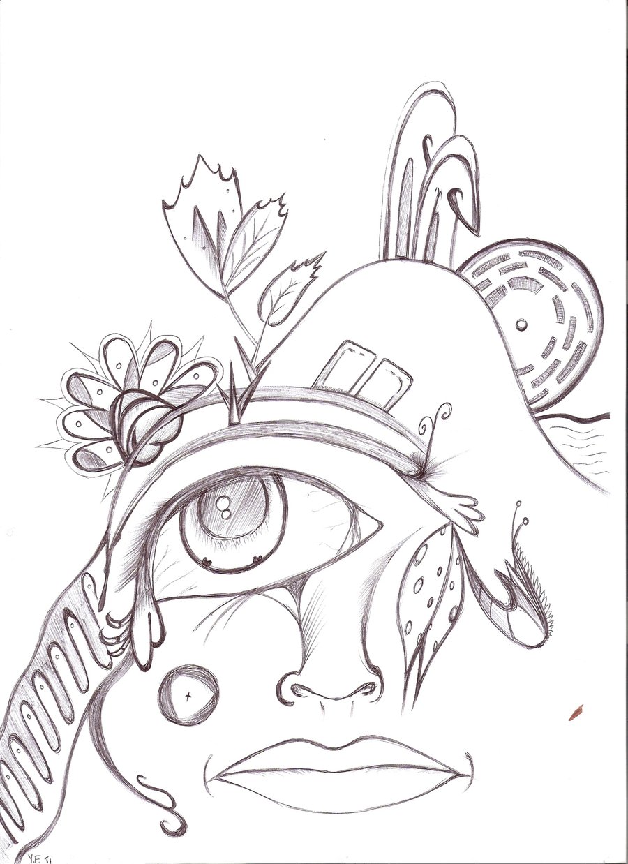 900x1238 Abstract Drawing By Spinku