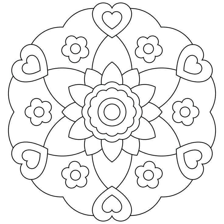 736x736 Simple Abstract Coloring Pages To Print Mandala For Kids Education