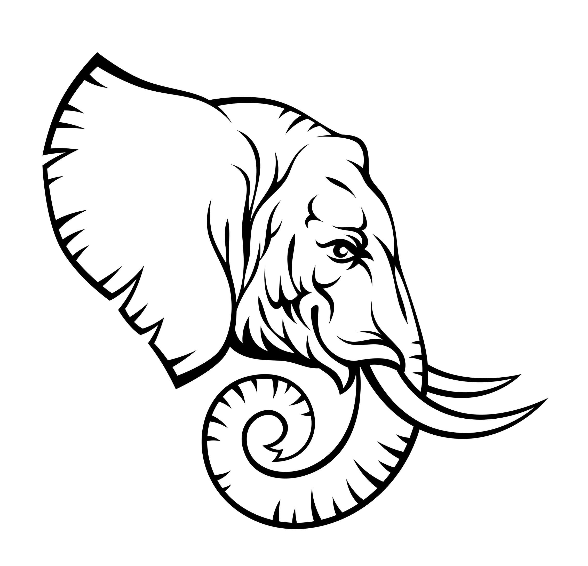 Abstract Elephant Drawing
