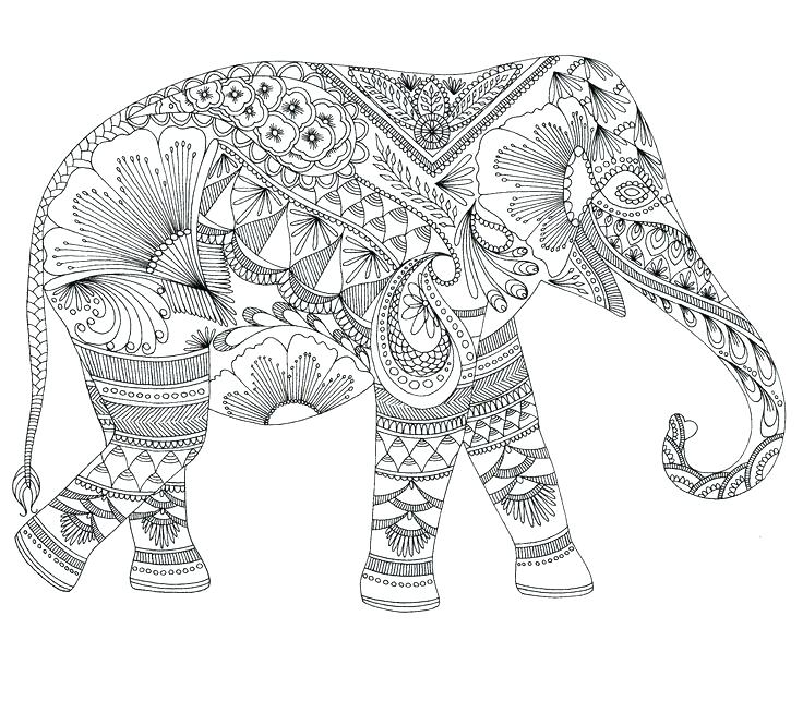 736x665 Elephant Coloring Page Mandala Coloring Pages Printable Adult