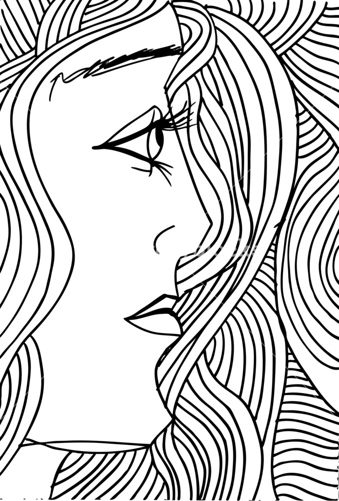 678x1000 Abstract Sketch Of Woman Face. Vector Illustration. Royalty Free