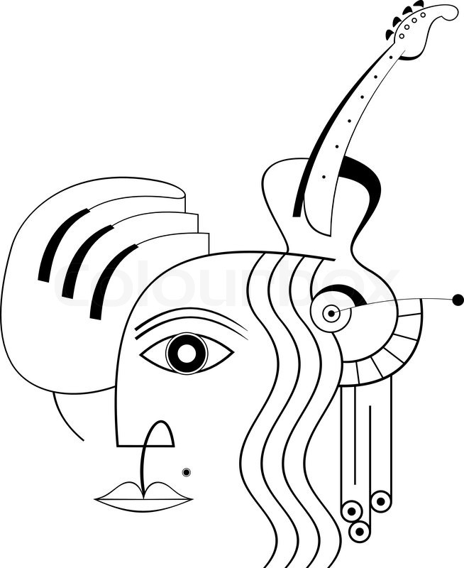 654x800 The Human Face, Hand, Piano And Guitar