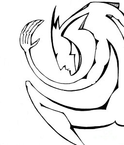 256x300 Abstract Face Drawings