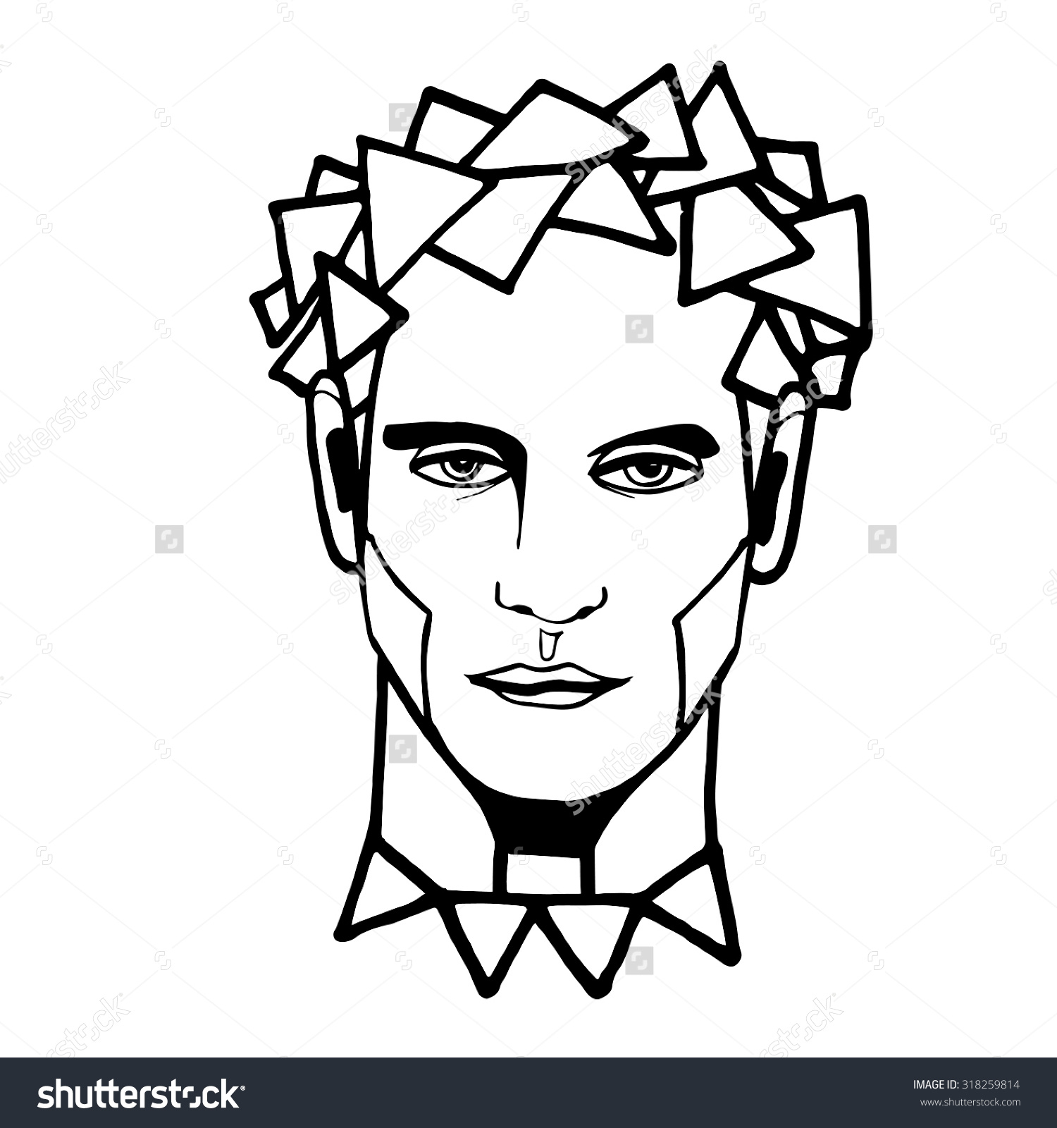 1500x1600 Abstract Face Drawings