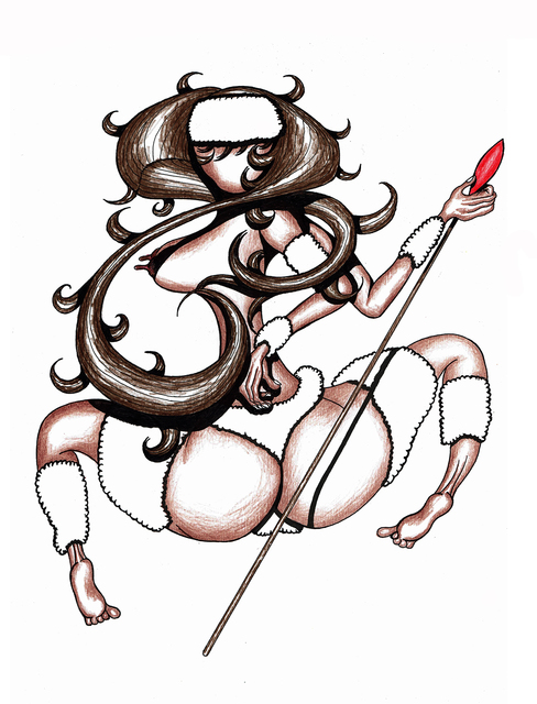 488x640 Kenneth Ruxton Artwork Eskimo Princess Original Drawing Pencil