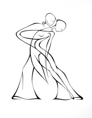 310x394 Lyudmila Kogan Artwork Dancers , 2008 Pen Drawing, Abstract