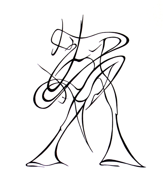 543x640 Lyudmila Kogan Artwork Dancers Original Drawing Pen Abstract