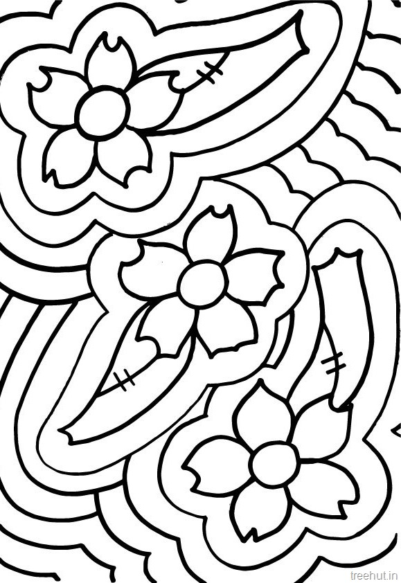 579x842 Abstract Flowers Coloring Pages For Teenagers