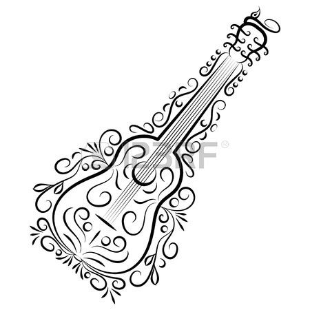 450x450 Doodle Hand Drawn Abstract Guitar Royalty Free Cliparts, Vectors