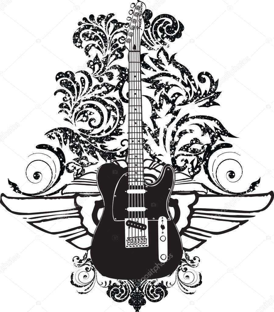 900x1023 Electric Guitar Design Stock Vector Aroas