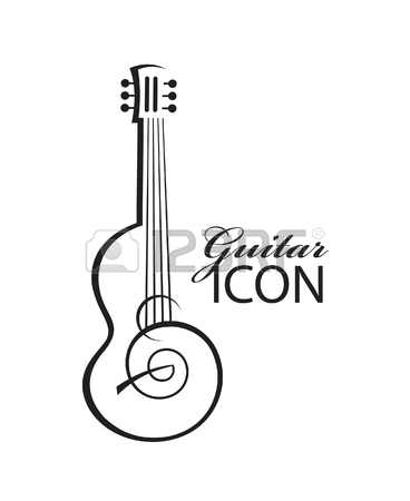 368x450 Monochrome Abstract Image Of Guitar With Red Pick Royalty Free