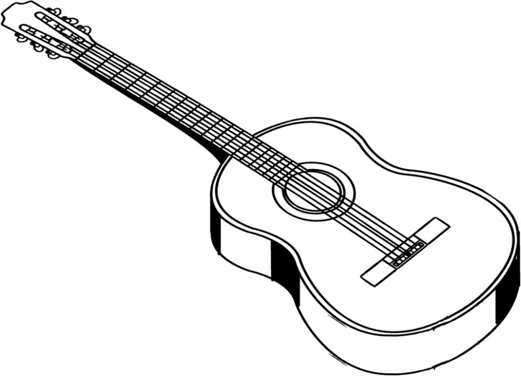 1024x739 Acoustic Guitar Drawing