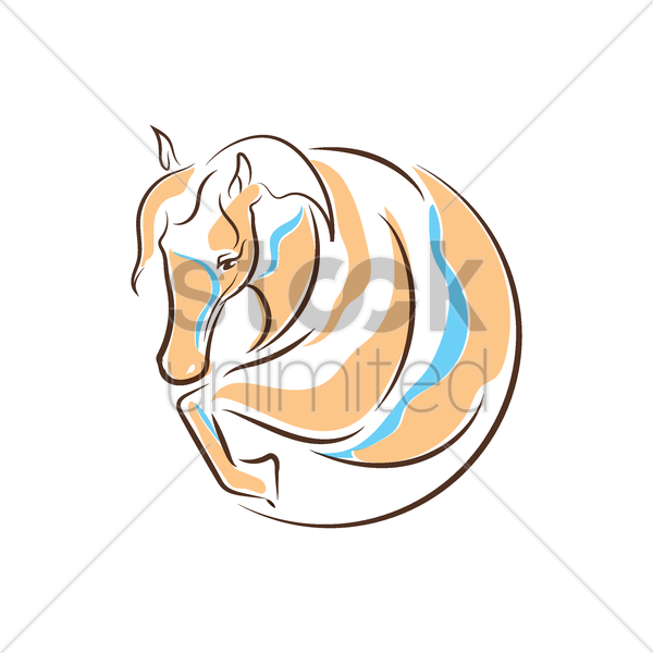 600x600 Abstract Horse Icon Vector Image
