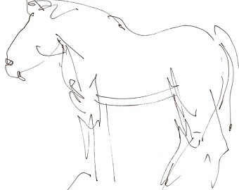 340x270 Abstract Horse Print Etsy