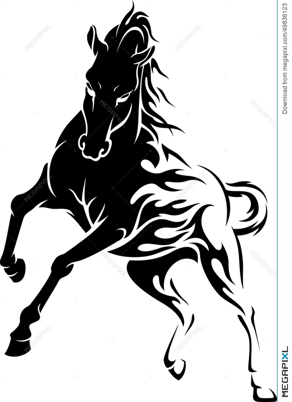 582x800 Wild Horse Flame Illustration 49836123