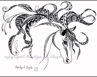 340x270 Zentangle Horses