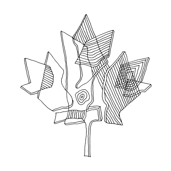 600x600 Canadian Maple Leaf Colouring Page With Abstract Drawing In Mind