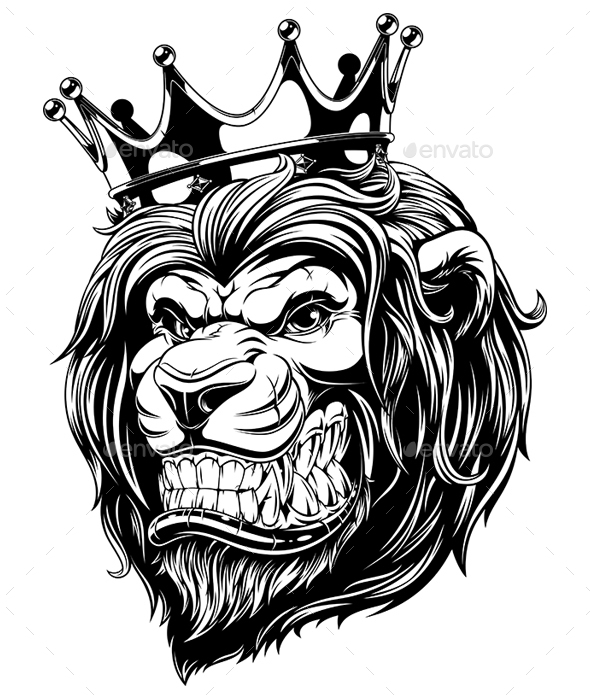 590x700 Head Of A Lion In The Crown By Andrey1005 Graphicriver