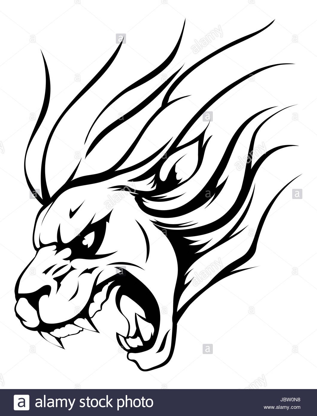 1059x1390 Lion Mane Illustration. Vector Predator Abstract Portrait Stock