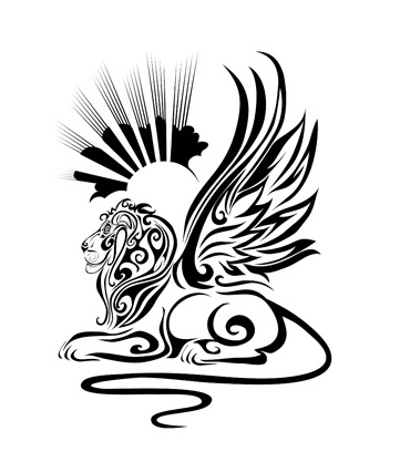 370x426 Dream Lion Abstract Tattoo Japanese