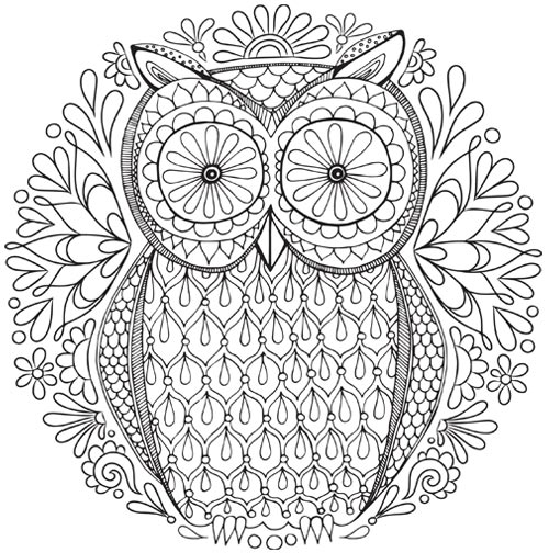 500x504 Abstract Coloring Pages Free Owl Nature Mandala Coloring Page